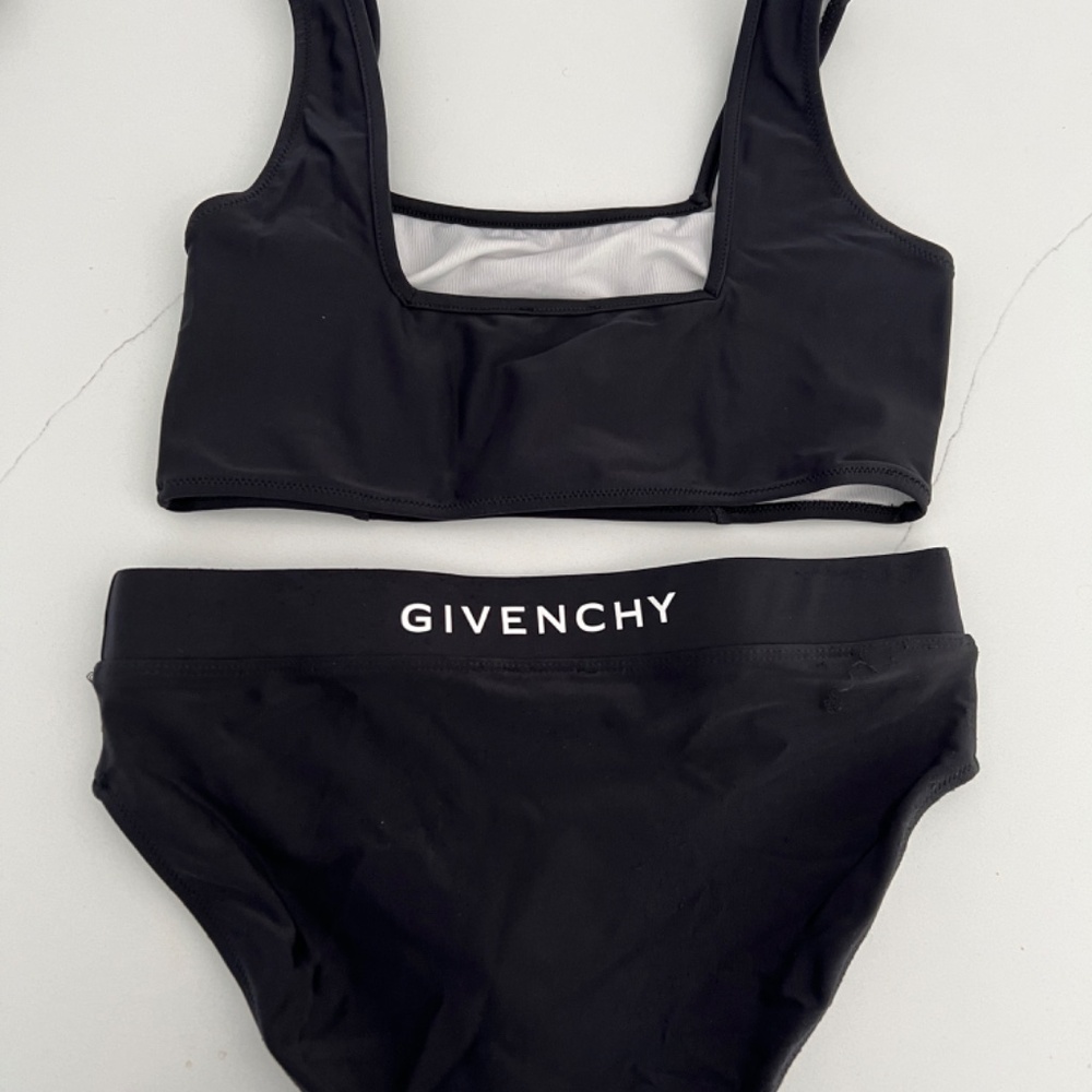 GIVENCHY Girls Black Logo High Waisted Bikini Bathing Suit - Picture 2 of 5